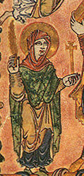 The Virgin Mary in Anglo-Saxon dress, New Minster Charter, 966 New Minster Charter 966 detail Mary.jpg