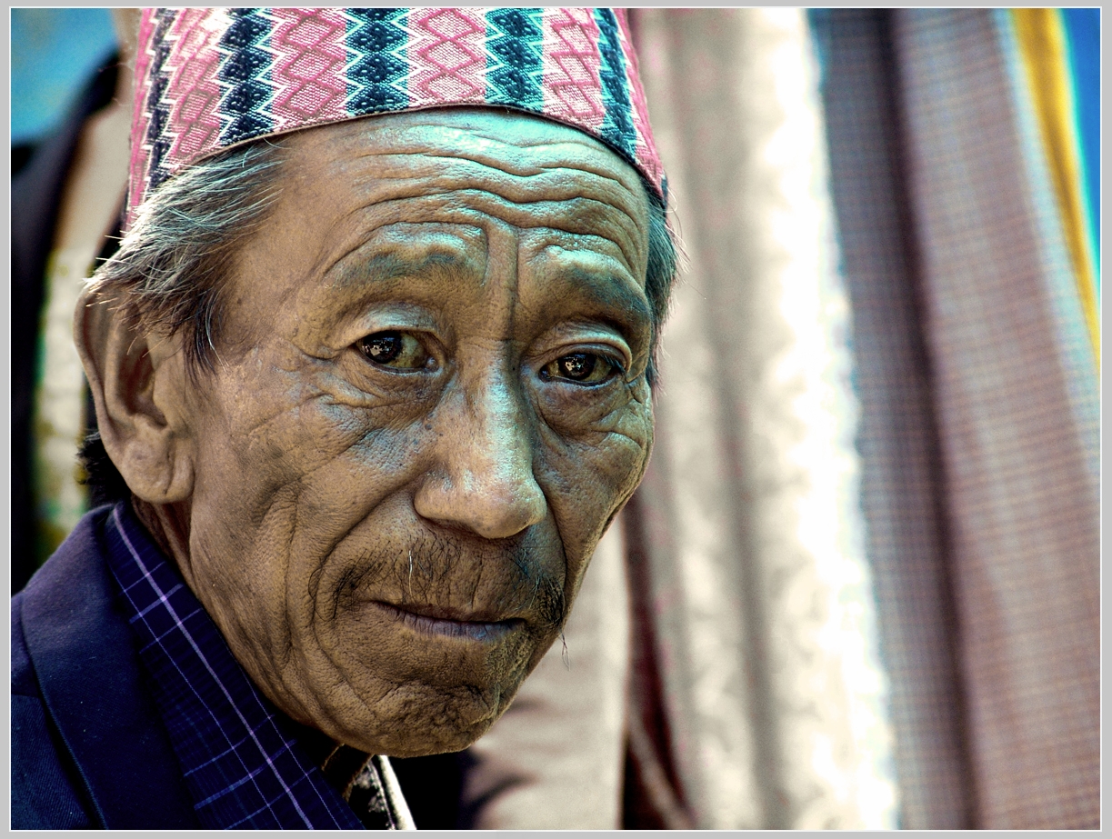 Fileold Man At Ravangla Market