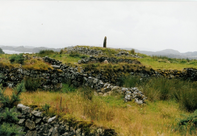 File:Sheep folds beside Kintraw stone - geograph.org.uk - 421346.jpg