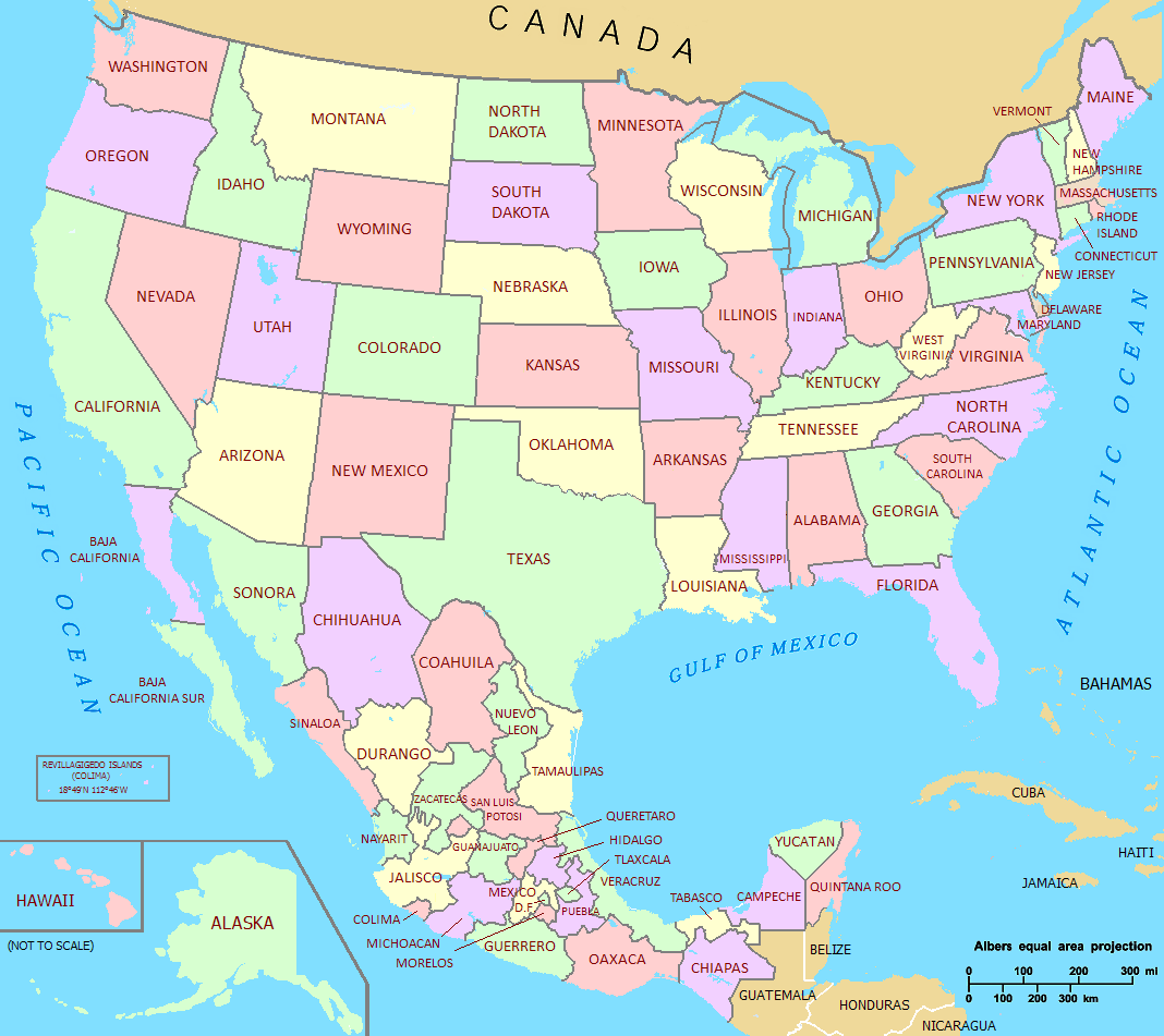 map of us and mexico showing states United States Map With Canada And Mexico map of us and mexico showing states