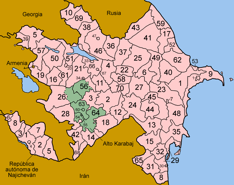 File:Azerbaijan districts numbered spanish.png