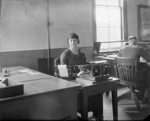 File:Female employee in Master Mechanics office, Altoona, PA, 1919.jpg