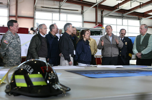 File:George W. Bush attends briefing about recent tornado damage at Lafayette Fire Department.jpg