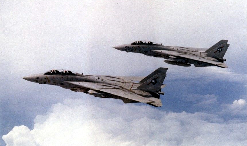 File:Grumman F-14A Tomcats of VF-41 in flight, in 1985.jpg