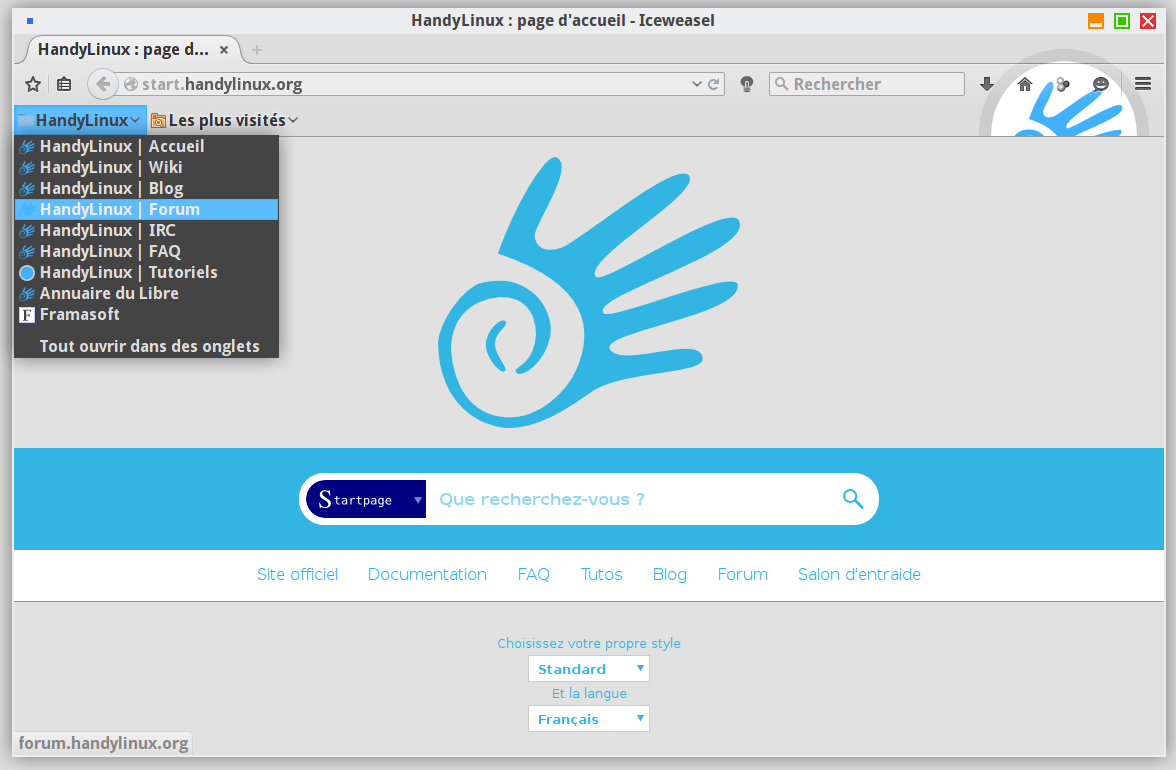 Handylinux_iceweasel_startpage.png