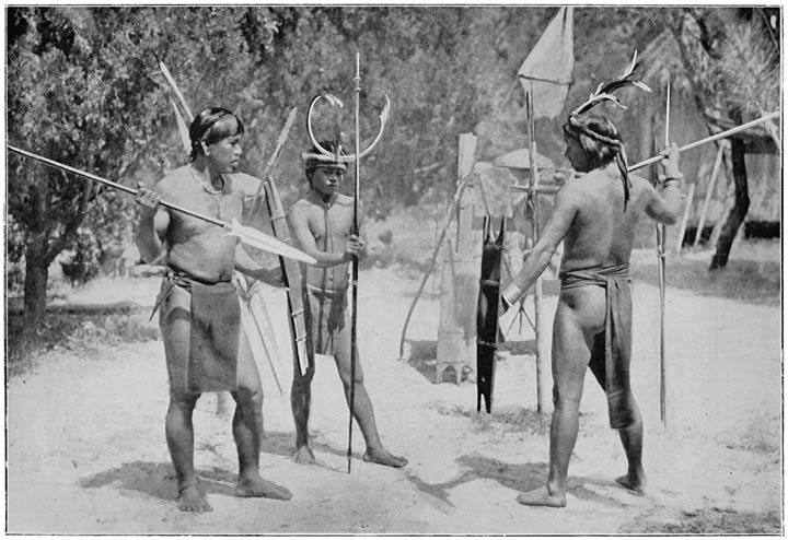 Igorote spearmen (c. 1900, Philippines)