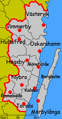 Kaart van Kalmar län