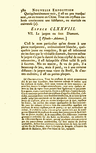 File:Page 380 du livre Minéralogie ou nouvelle exposition du regne mineral publié en 1774.png