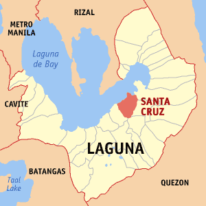 Mapa han Laguna nga nagpapakita kon hain nahimutang an Santa Cruz