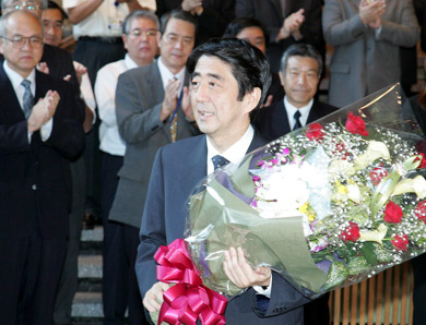 Abe resigned as prime minister in September 2007 (pictured)