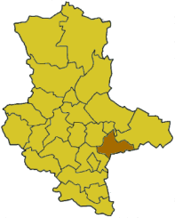Distrikto Bitterfeld sur la mapo de Saksio-Anhalto