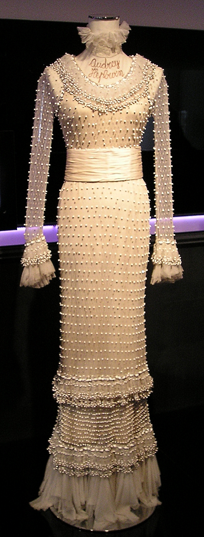 Simple yet elegant sleeveless Audrey Hepburn inspired wedding dress