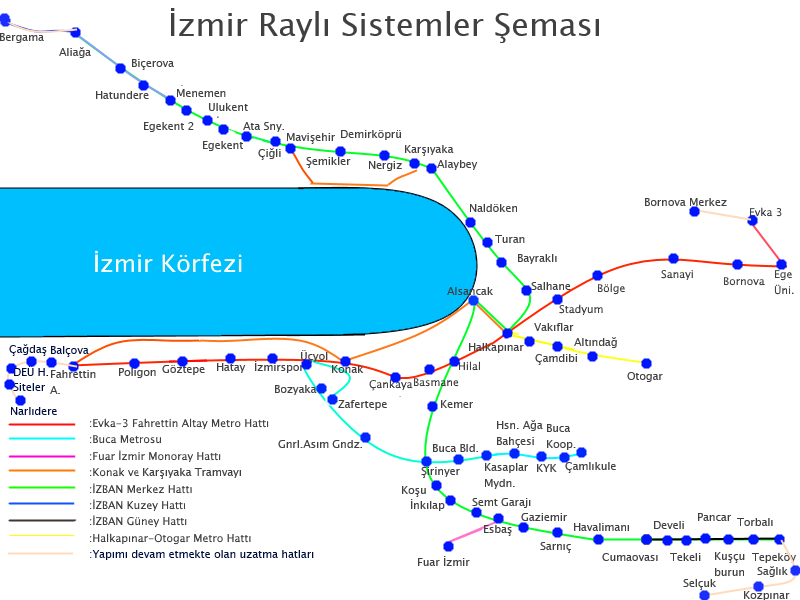 Карта метро измир