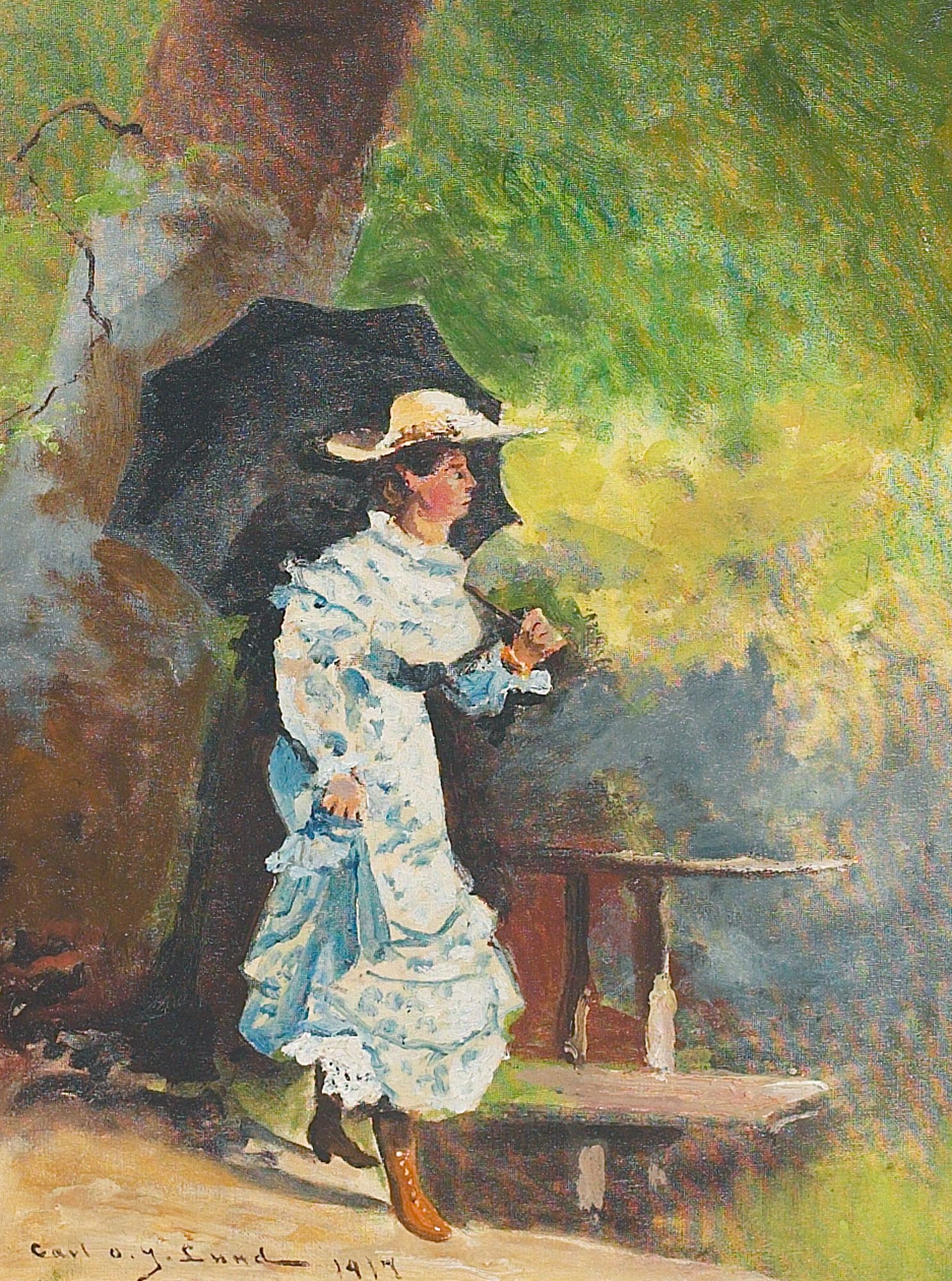 File:Carl Ove Lund - Ung kvinde i hvid kjole med parasol - 1917.png -  Wikimedia Commons