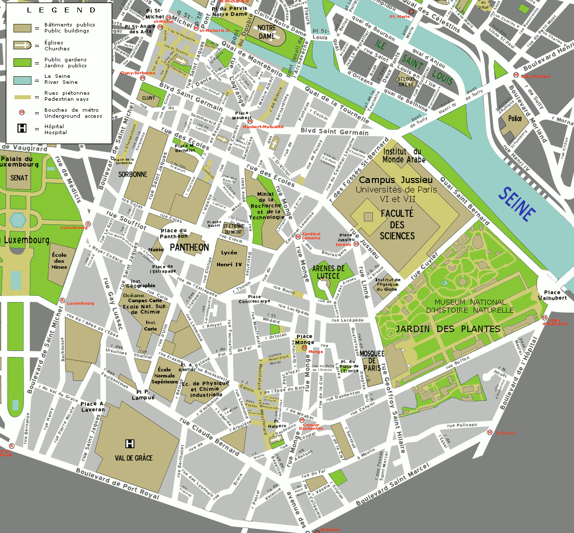 carte 5eme arrondissement paris Liste des voies du 5e arrondissement de Paris — Wikipédia