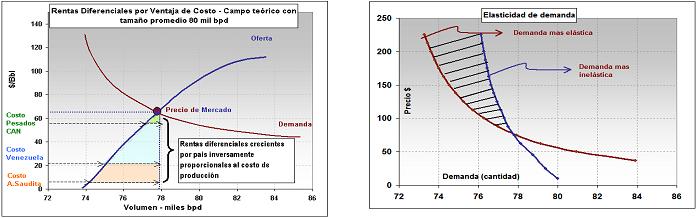 Curvas de Elasticidad de Demanda y Rentas Diferenciales