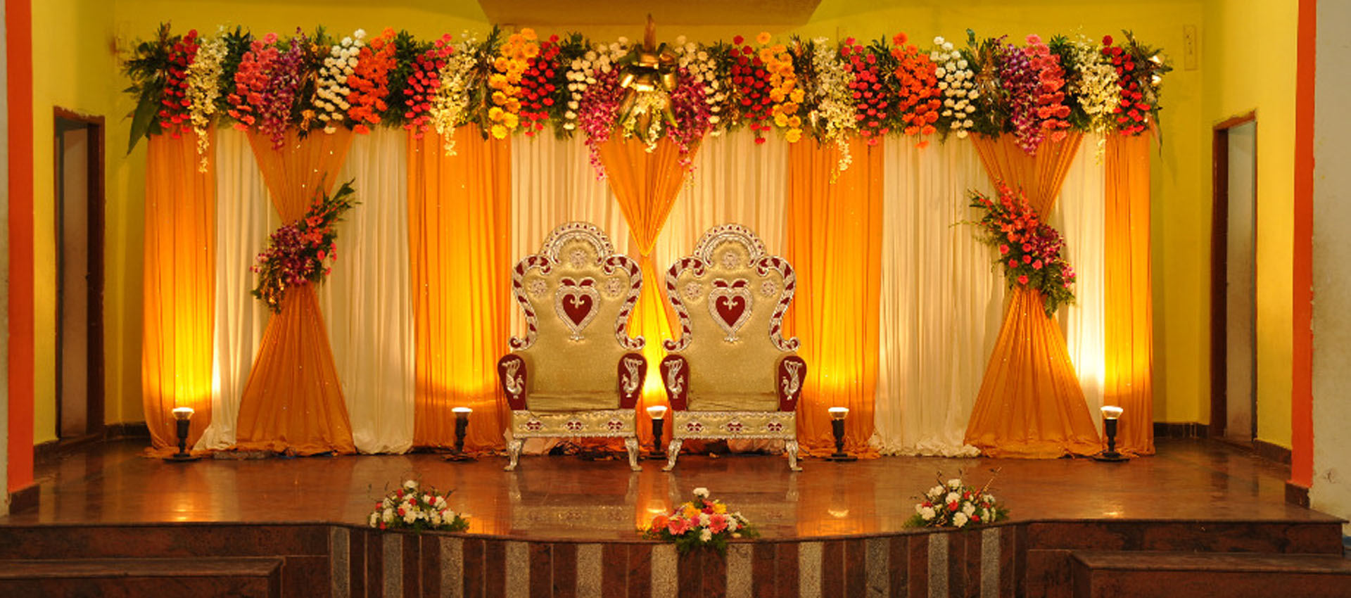 stage decoration with flowers