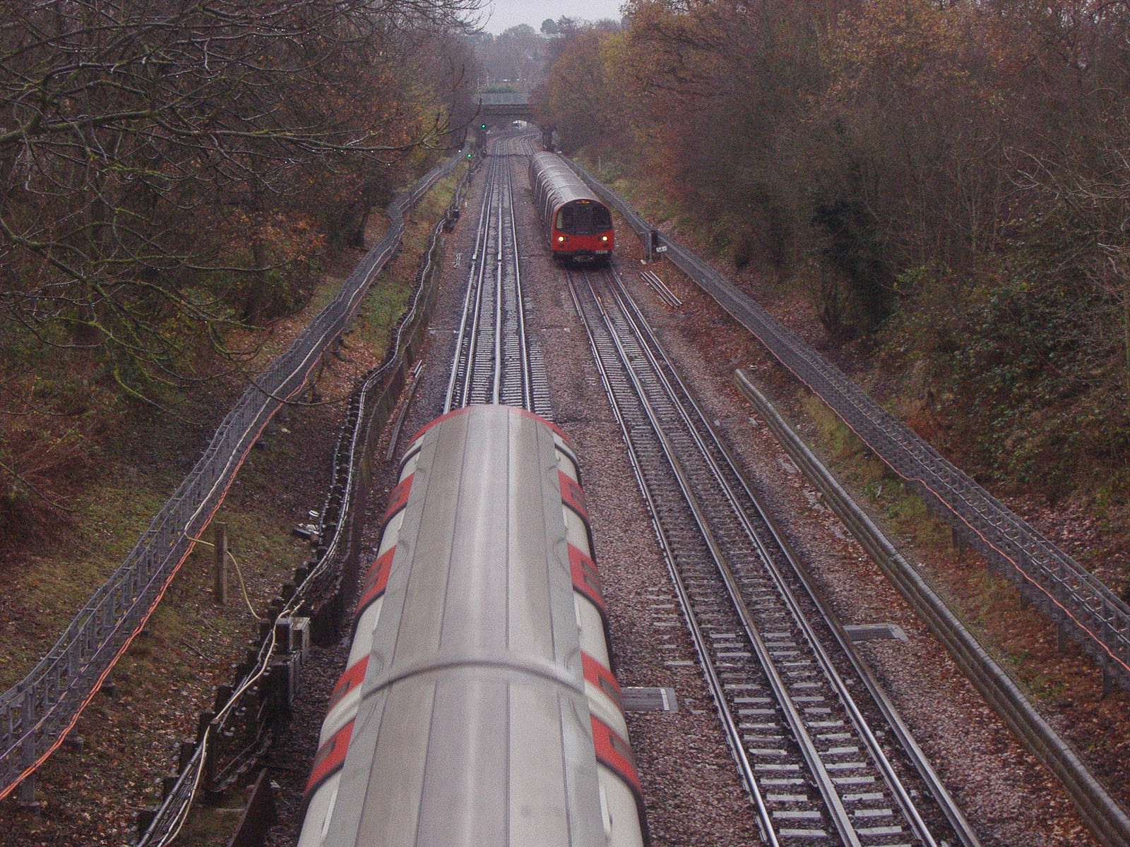 Trains passing