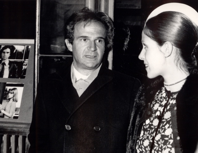 François Truffaut et Claude Jade en avril 1979, avant-première de leur troisième film L'Amour en fuite