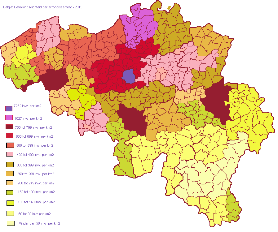 Bevolkingsdichtheid België