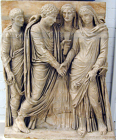 Relief showing a Roman marriage ceremony. Museo di Capodimonte