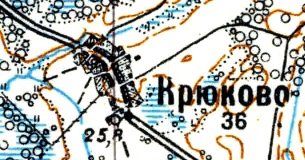 Деревня Крюково на карте 1926 года