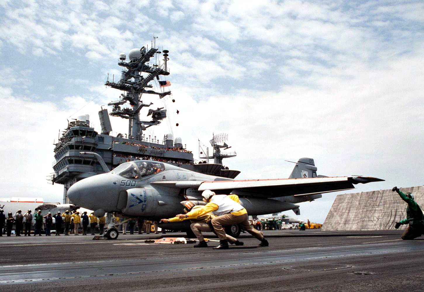 File:Last VA-34 A-6E Intruder launch from USS George Washington