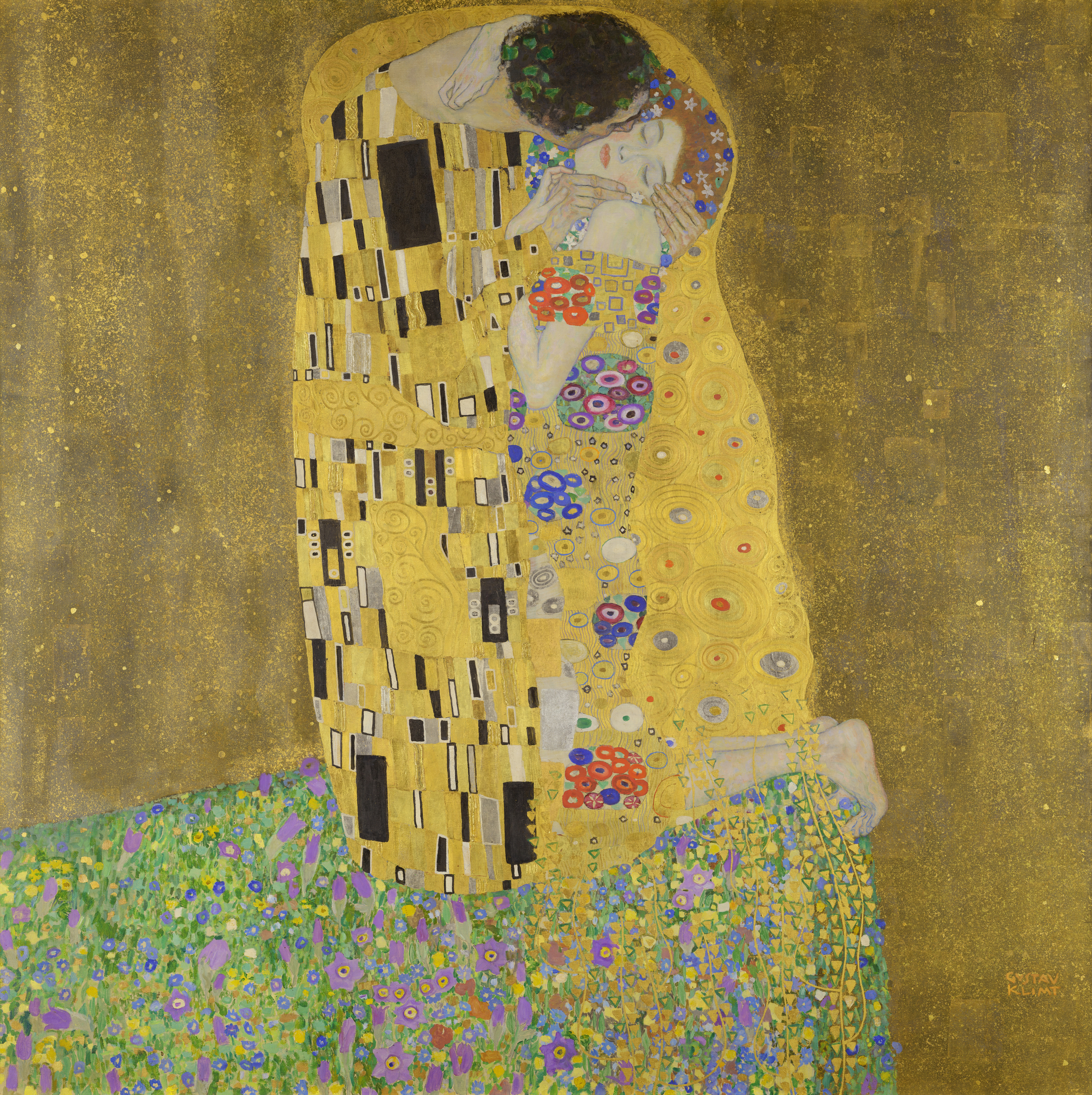 Canvas Pictures Famous Painting The Kiss Gustav Klimt Wall Art Photo Poster 