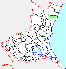 十王町の県内位置図