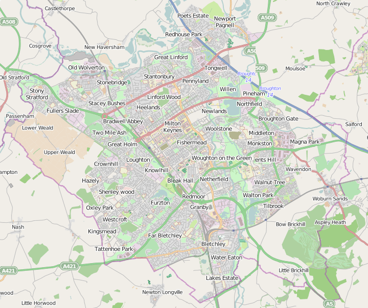 milton keynes map List Of Districts In Milton Keynes Wikipedia