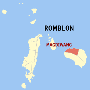 Mapa han Romblon nga nagpapakita kon hain nahamutangan an Magdiwang