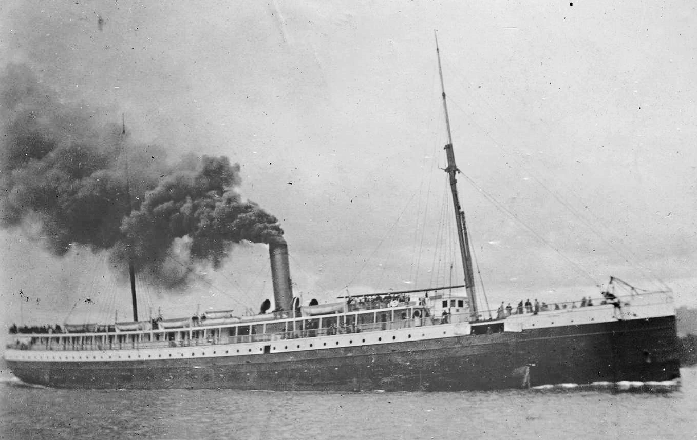 SS Columbia under steam on the Columbia River between Washington State and Oregon.