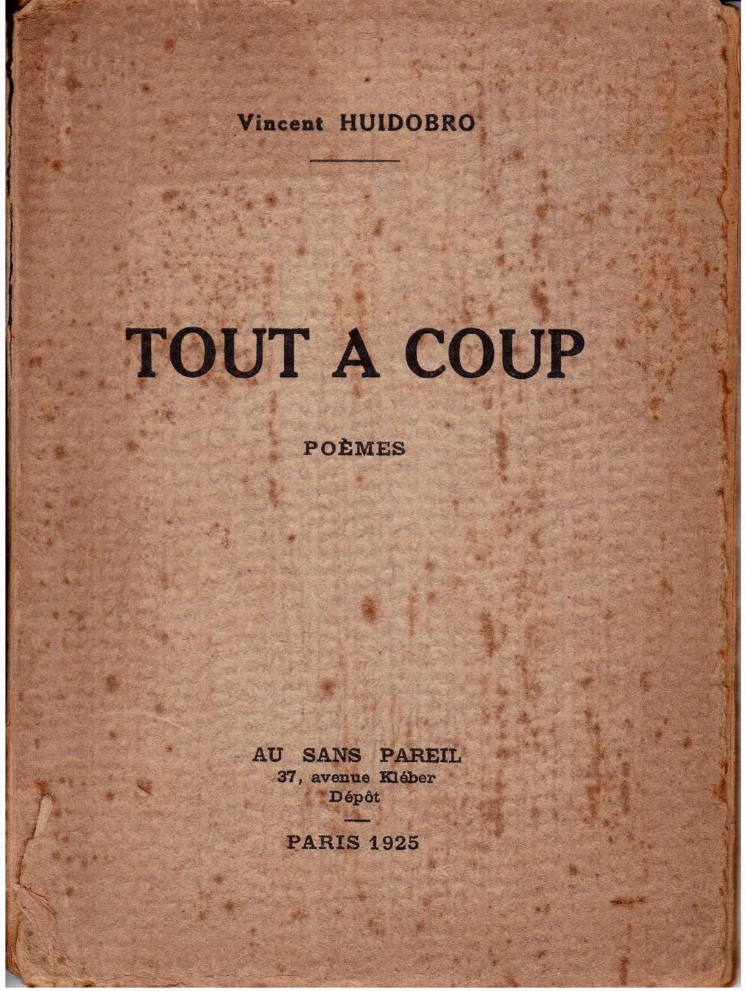 Portada de Tout à coup (1925).