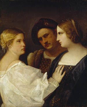 <i>Detroit Trio</i> C. 1500 painting attributed to Giorgione, Titian and Sebastiano del Piombo