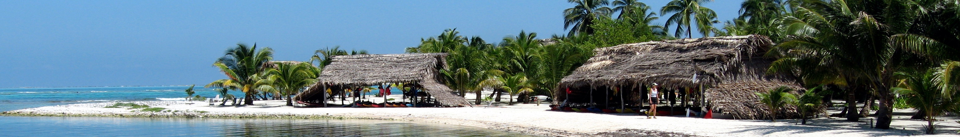 Belize banner Caye with beach huts and palm trees.jpg. 