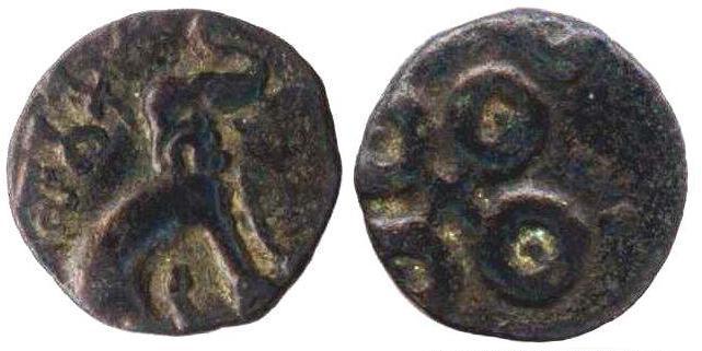 Early Satavahana coinage, Satakarni issue, Maharashtra – Vidarbha type, 1st century BCE.