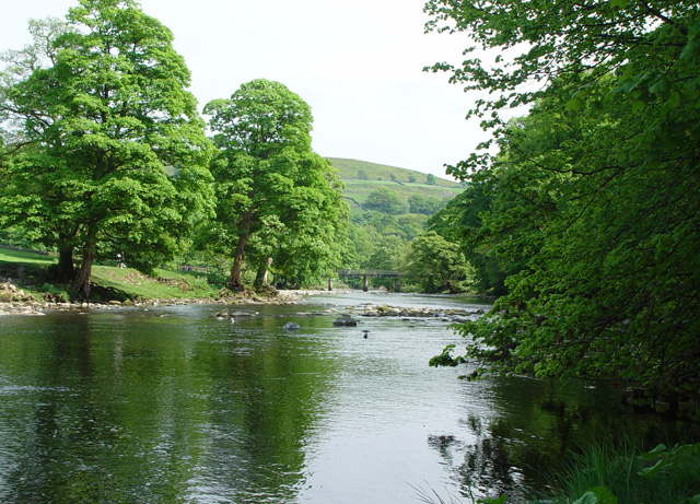 Downriver to the wooden bridge - geograph.org.uk - 823812