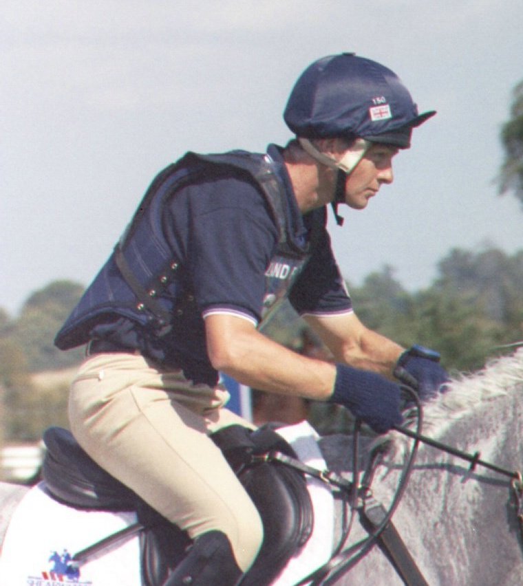 Olympic gold medalist Leslie Law with Shear L'Eau and his Olympic Gold  medal at his farm near Worcester. Leslie Law has been awarded an MBE for  services to equestrian sport in the