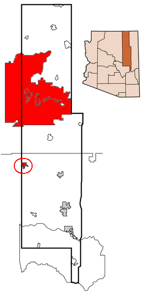 Location of the Hopi Reservation within Navajo and Coconino counties in Arizona.