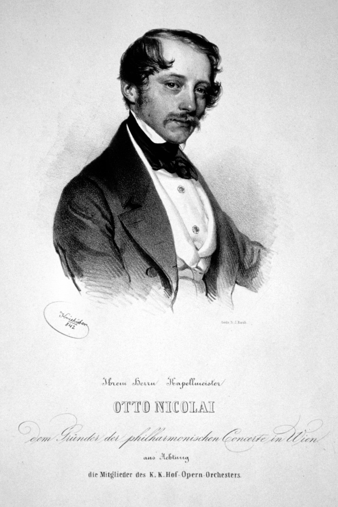 Otto Nicolai, por Josef Kriehuber, 1842