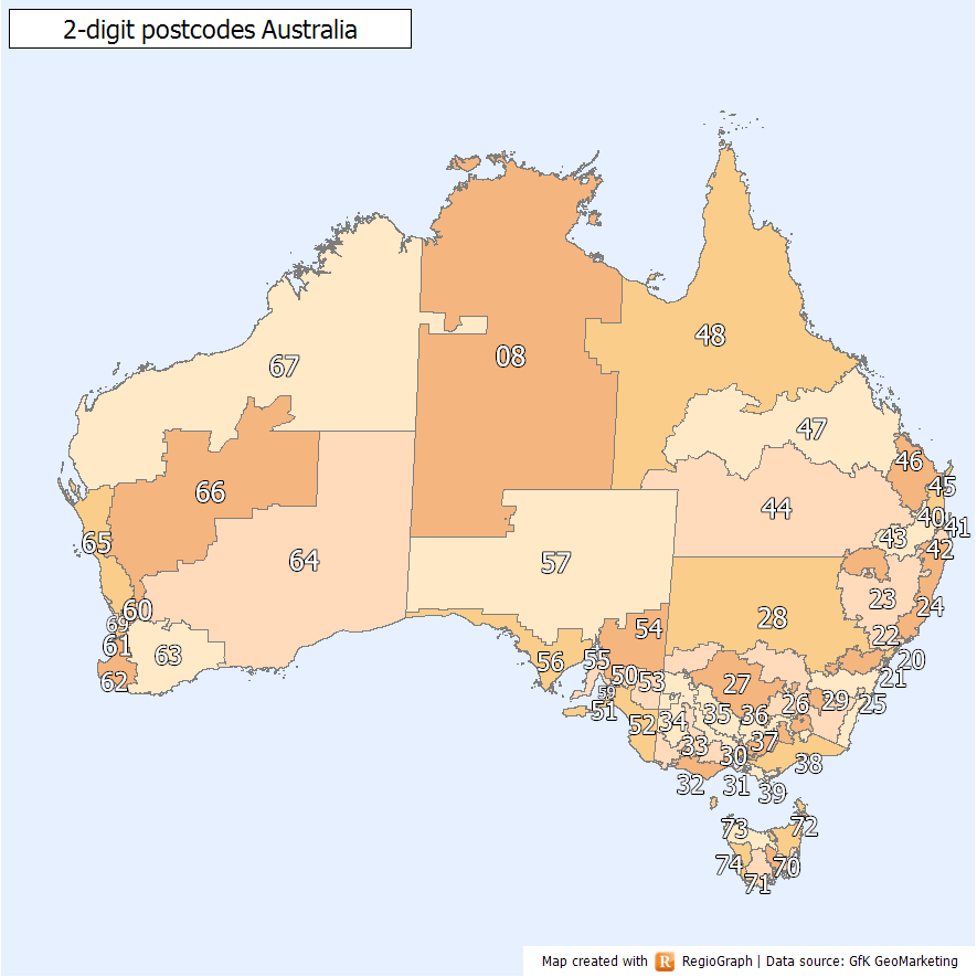 Australia Zip Code Map Postcodes in Australia   Wikipedia