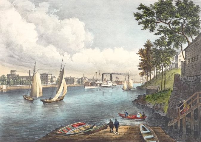 Blackwells Island from Eighty Sixth Street, Currier & Ives (1862); Blackwell's Island is now known as Roosevelt Island