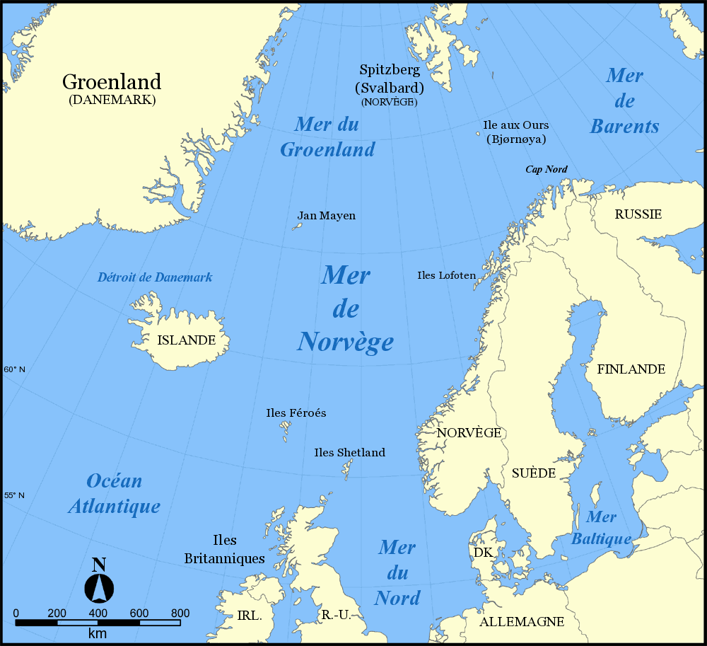 cartes des mers et océans