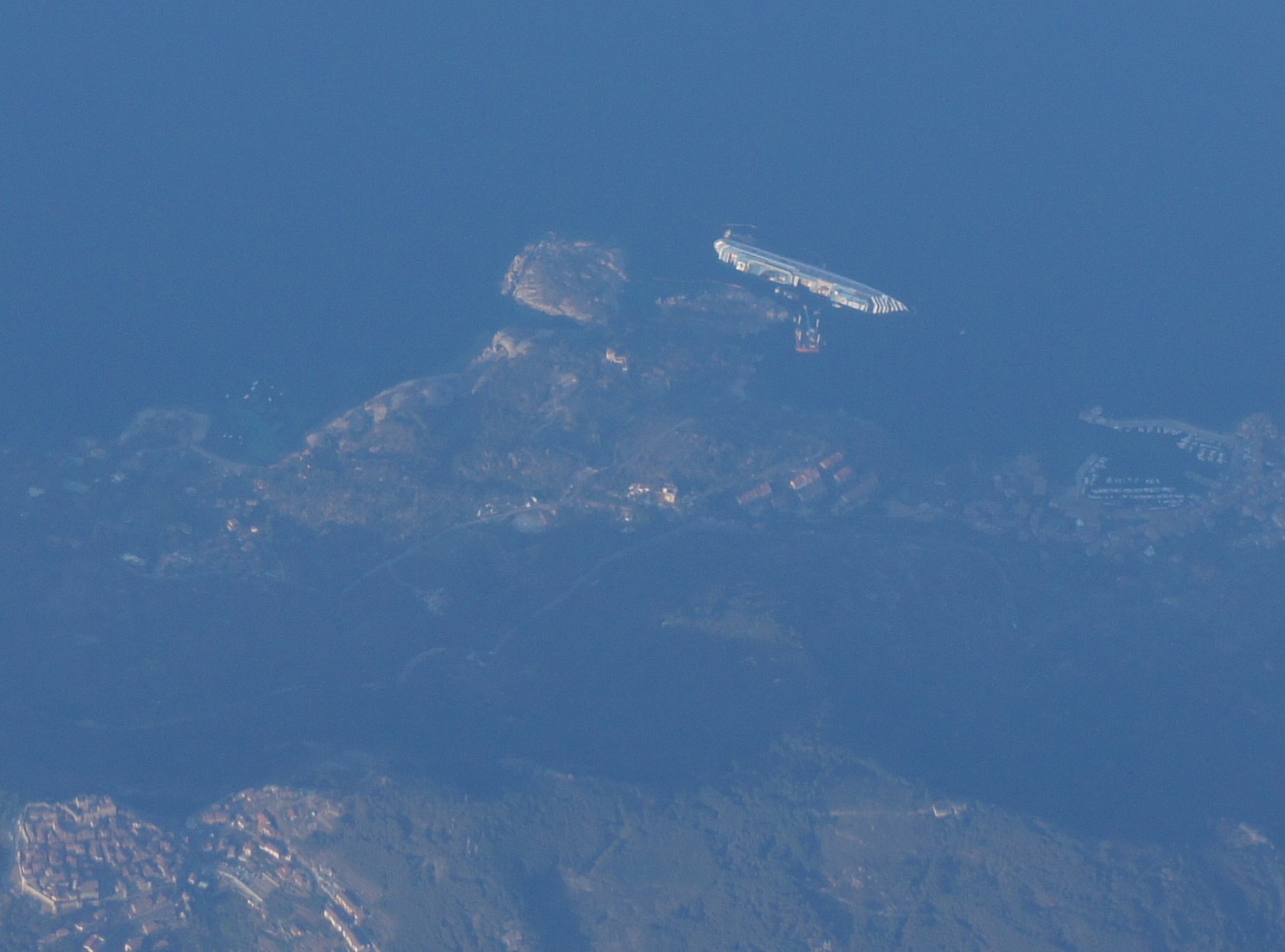Costa Concordia View from plane