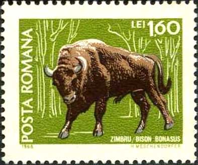 File:European bison on stamps Romania 1968.jpg