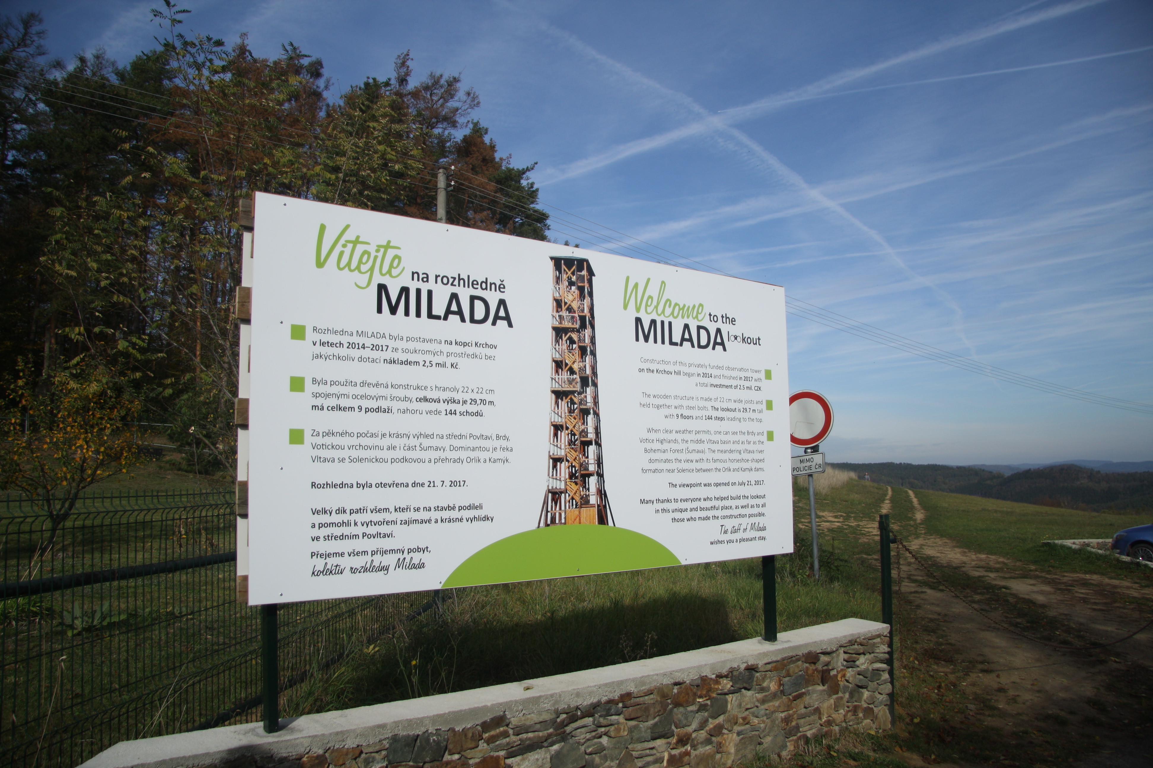 File:Sign of Milada tower at Milešov, Příbram District.jpg - Commons