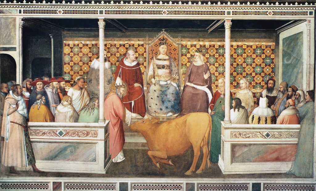 Maso di Banco, Storie di san Silvestro, Il miracolo del toro di San Silvestro, Cappella Bardi di Vernio, Santa Croce, Firenze 