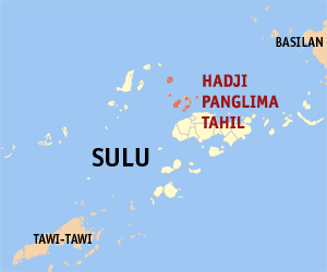 Mapa han Sulu nga nagpapakita kon hain nahamutang an Hadji Panglima Tahil