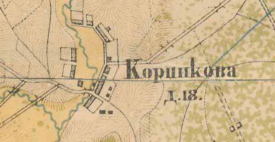 План деревни Корпиково. 1885 год