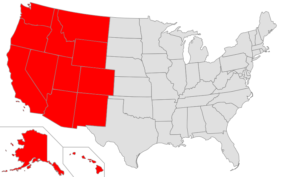 West Map Of Usa File:Map of USA highlighting West.png   Wikipedia